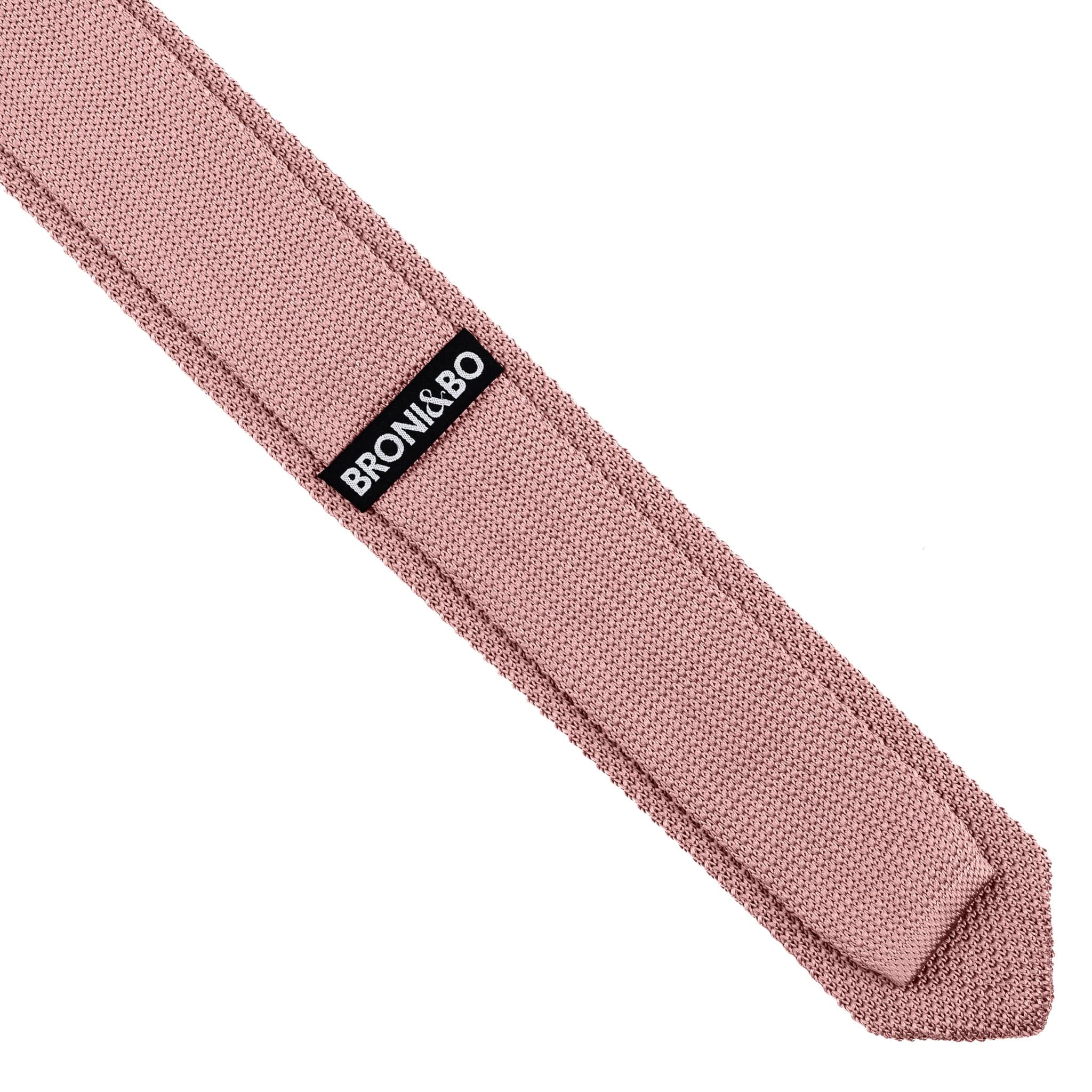 Antique rose knitted tie and pocket square set - Image 11