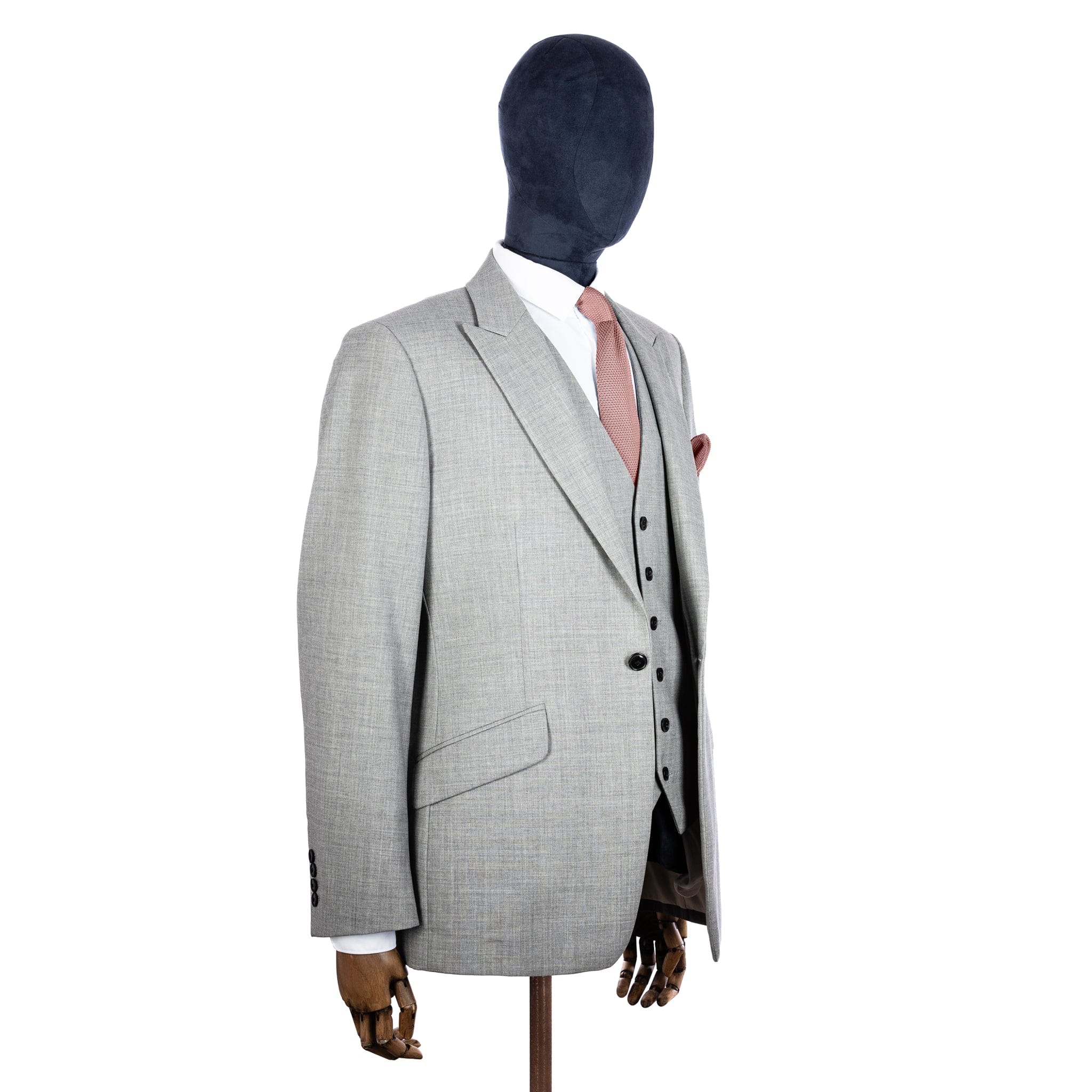 Antique rose knitted tie and pocket square set - Image 8