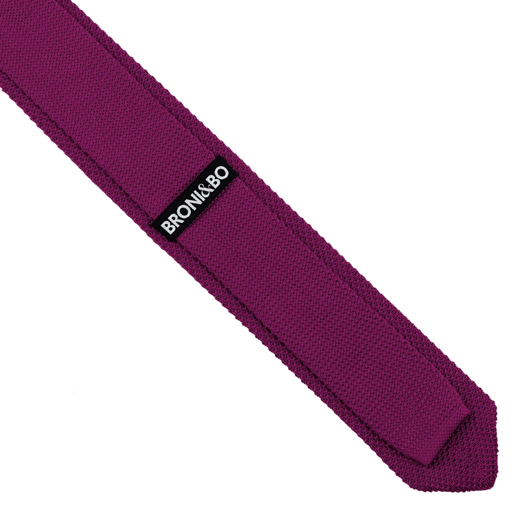 Berry pink knitted tie and pocket square set - Image 11