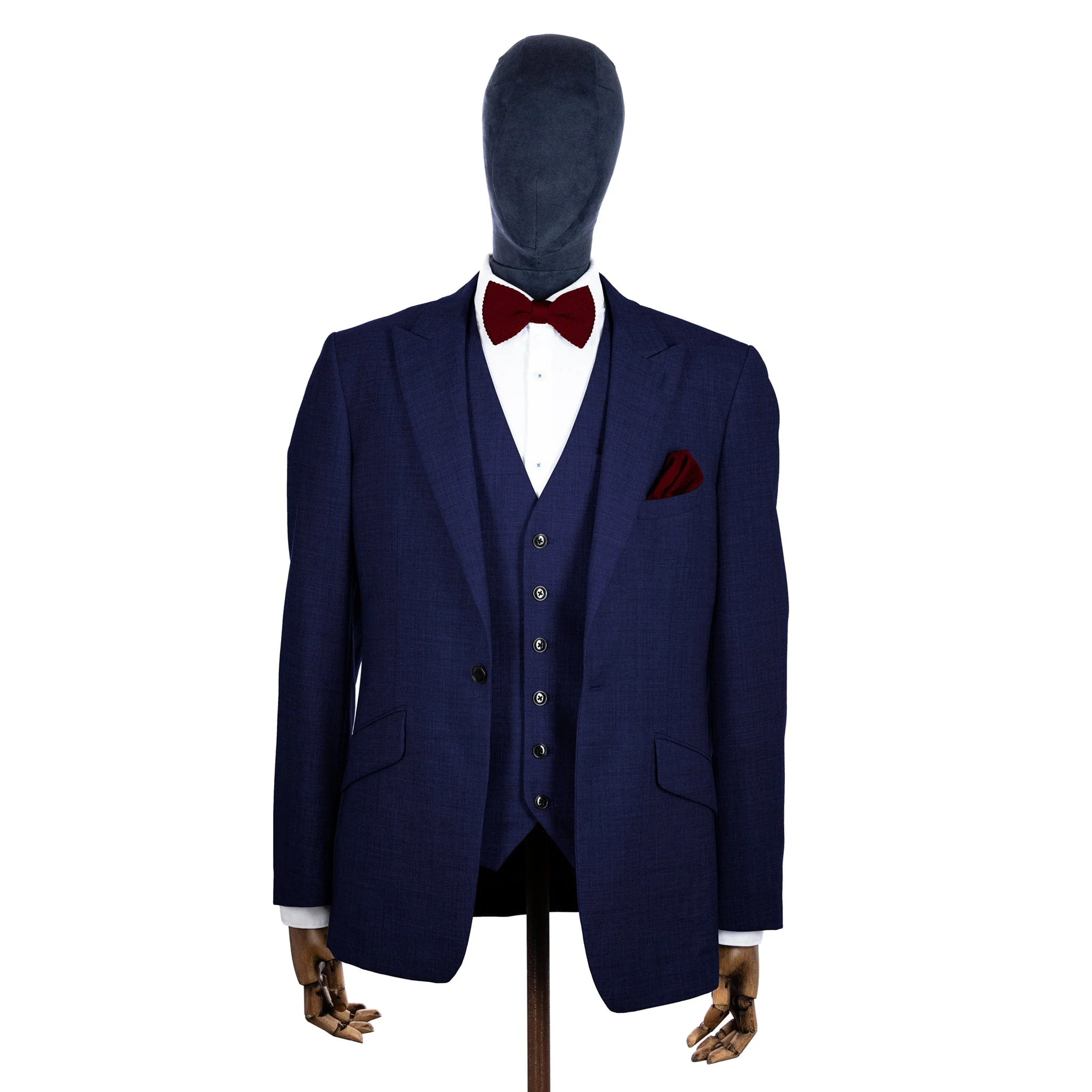 Burgundy knitted bow tie - Image 3