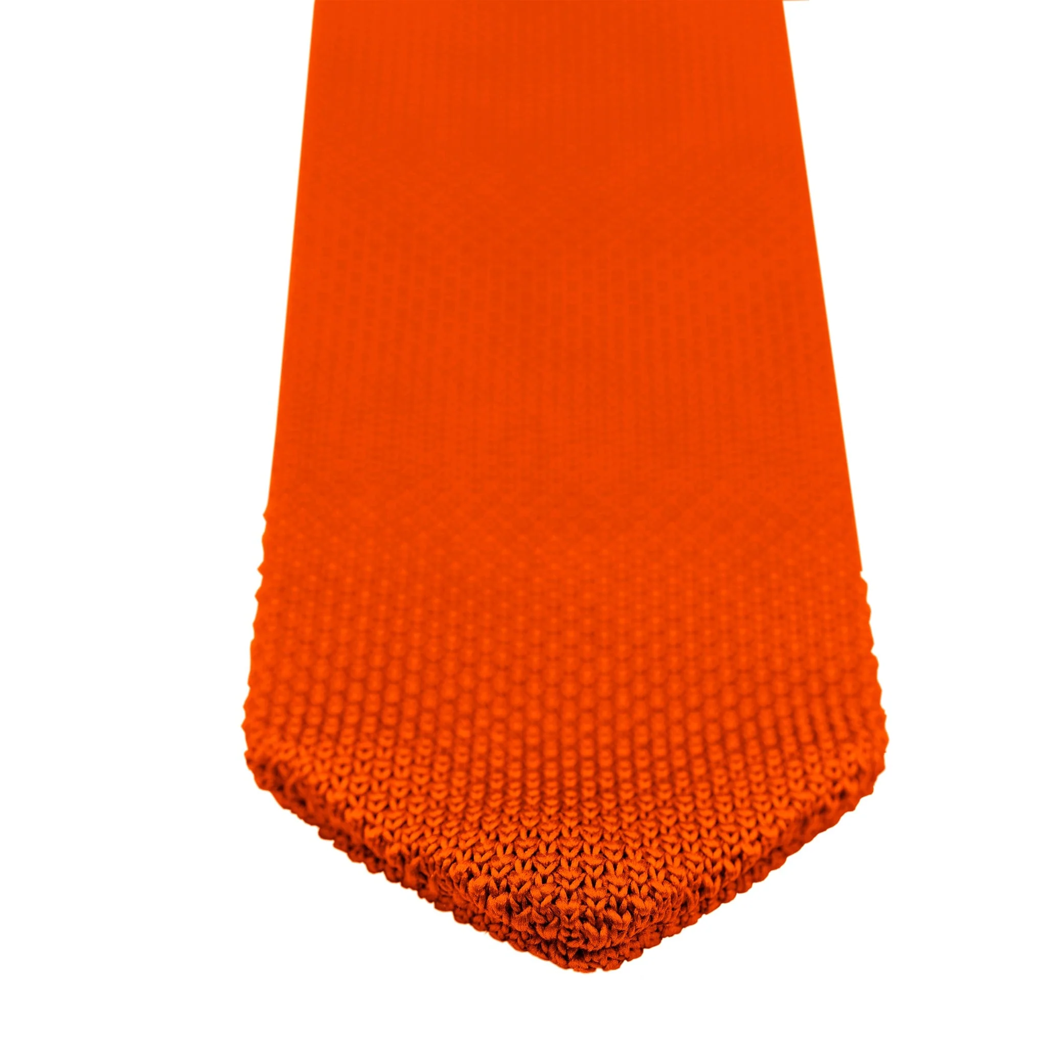 Burnt orange knitted tie and pocket square set - Image 11