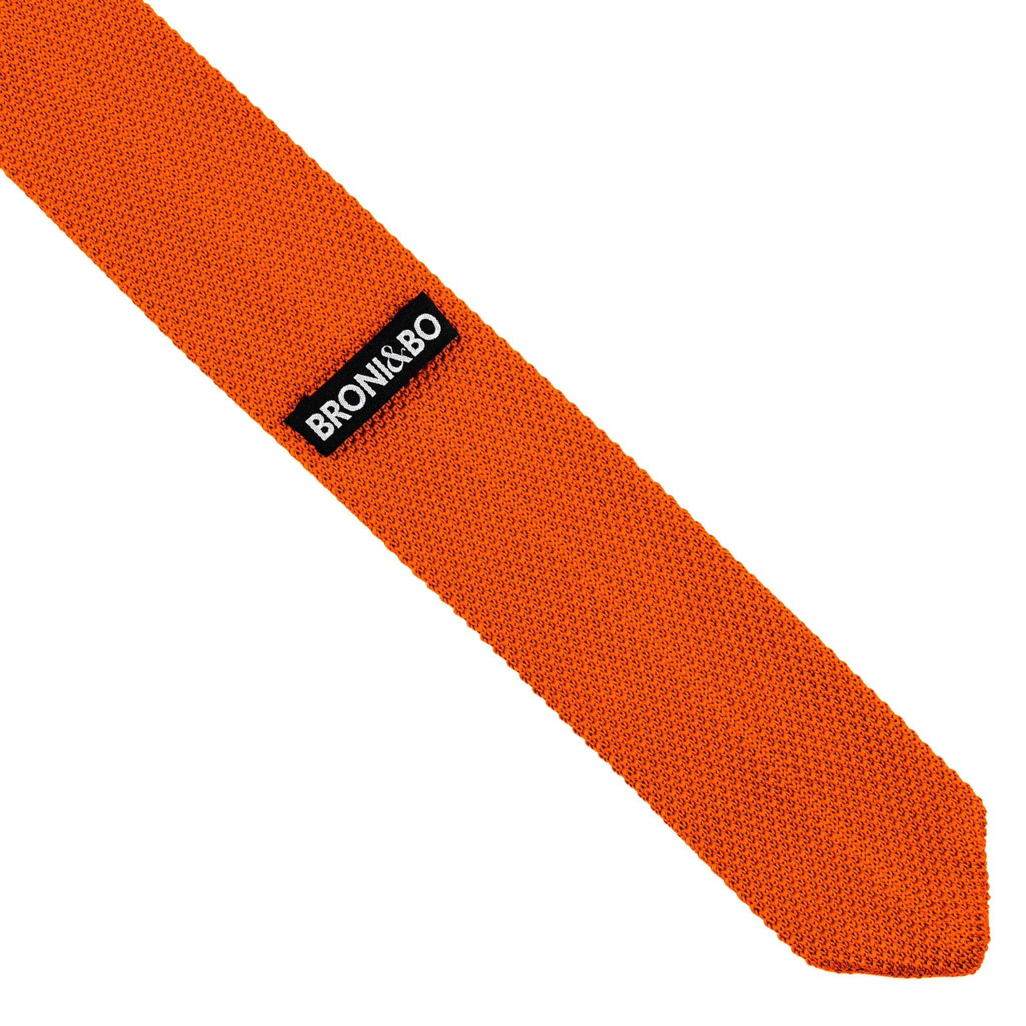 Burnt orange knitted tie and pocket square set - Image 13