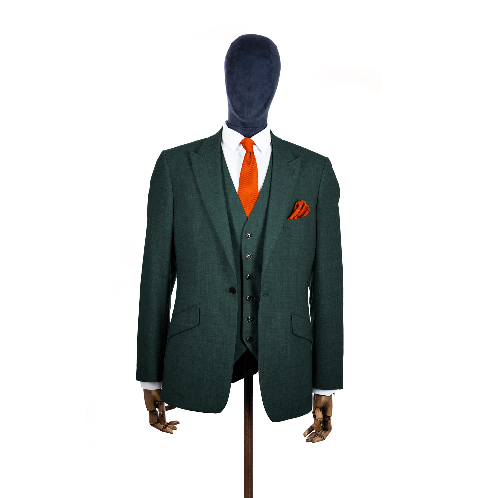 Burnt orange knitted tie and pocket square set - Image 5