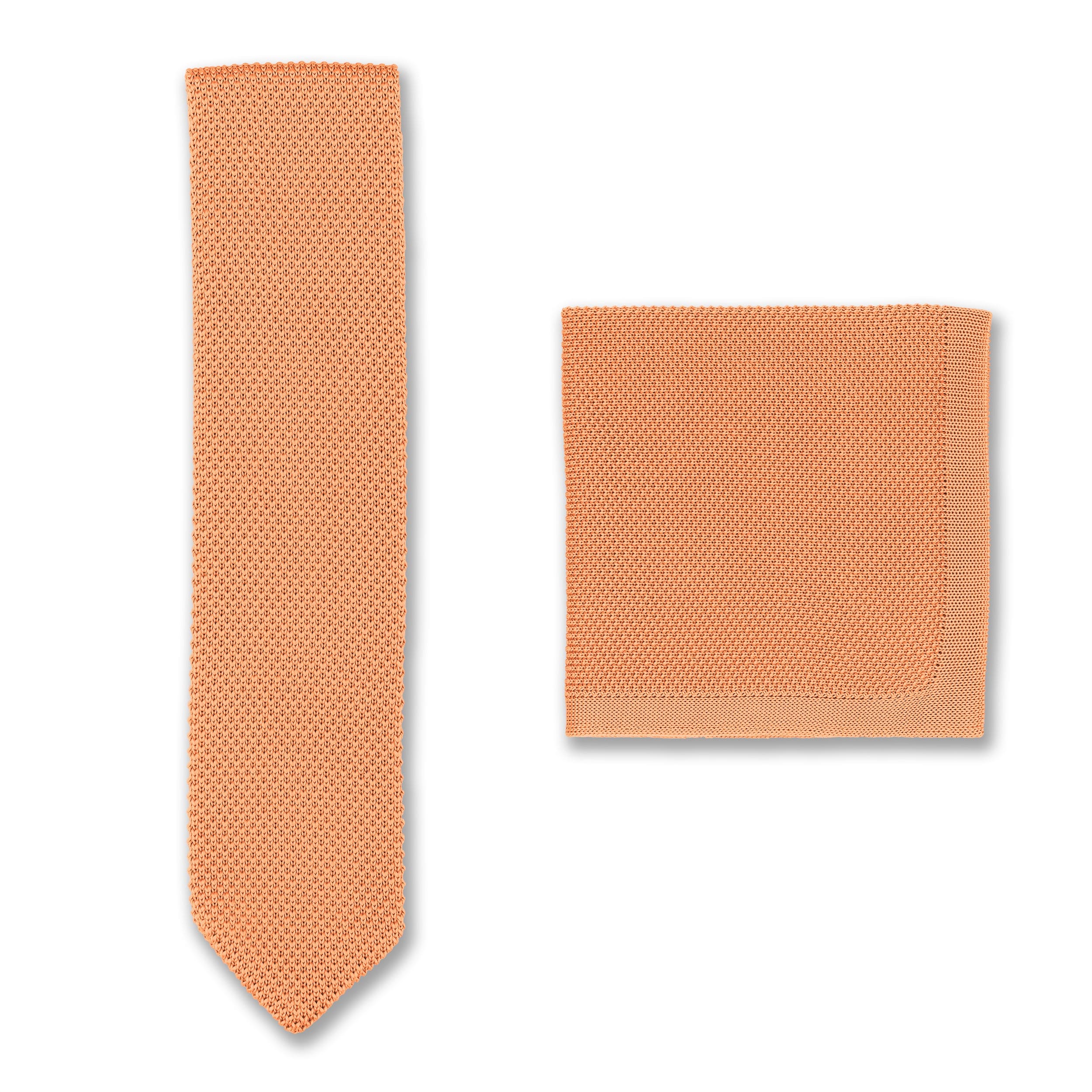Coral fusion knitted tie and pocket square set - Image 3