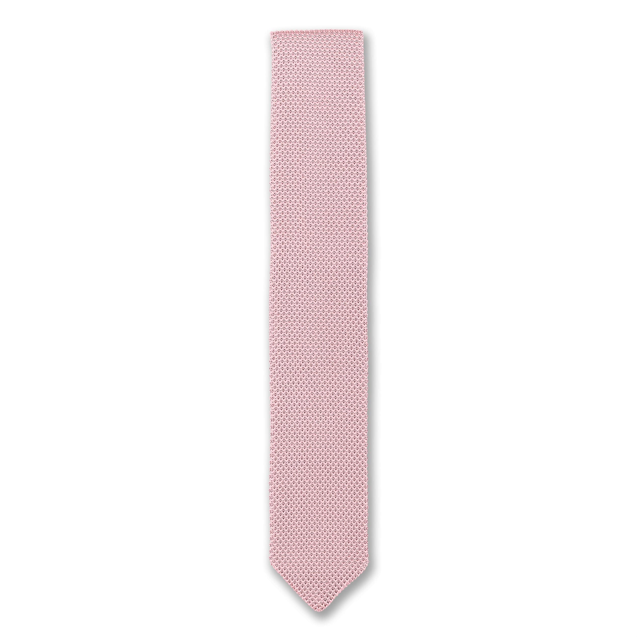 Dusty pink knitted tie and pocket square set - Image 15
