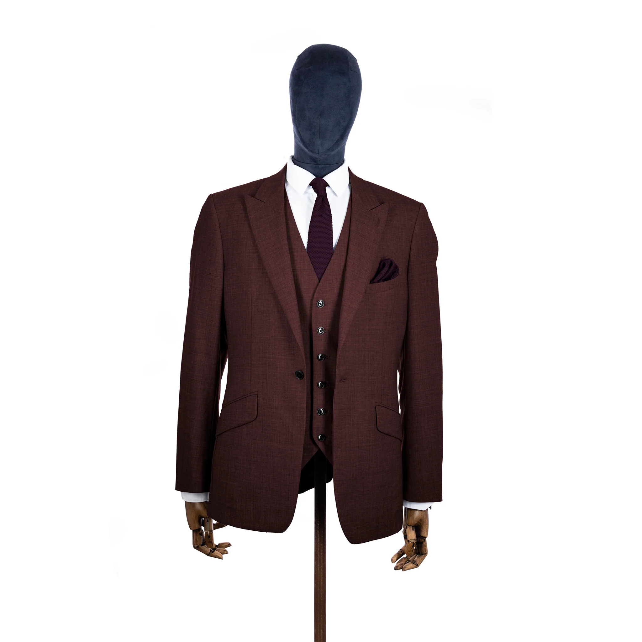 English violet knitted tie and pocket square set - Image 4