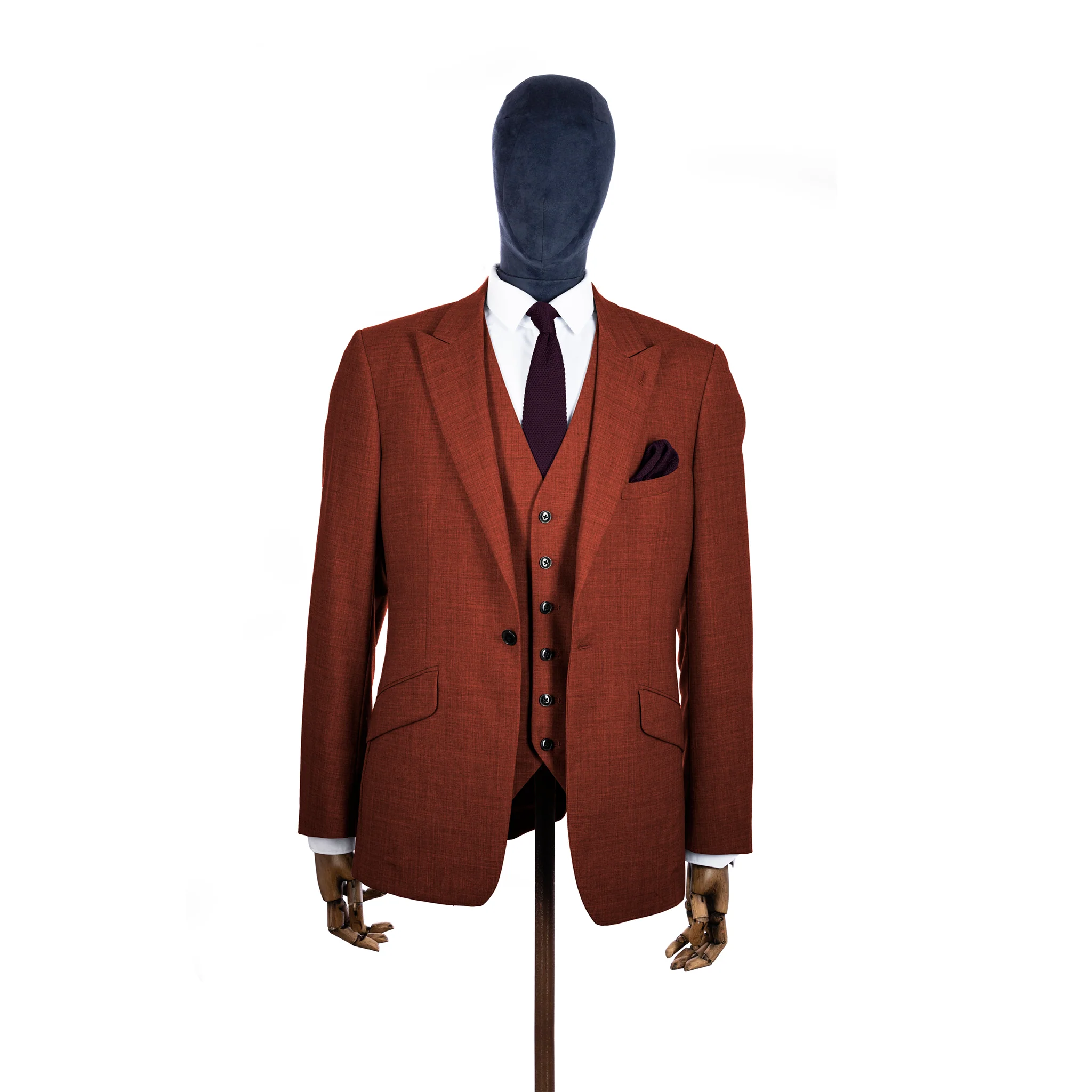 English violet knitted tie and pocket square set - Image 6