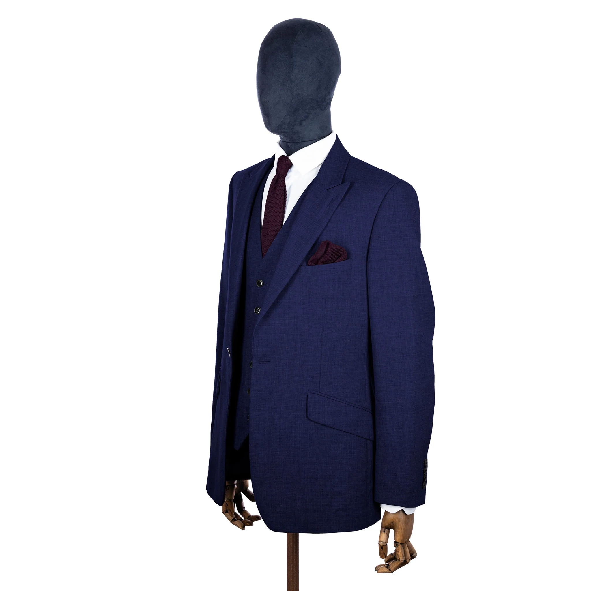 English violet knitted tie and pocket square set - Image 7