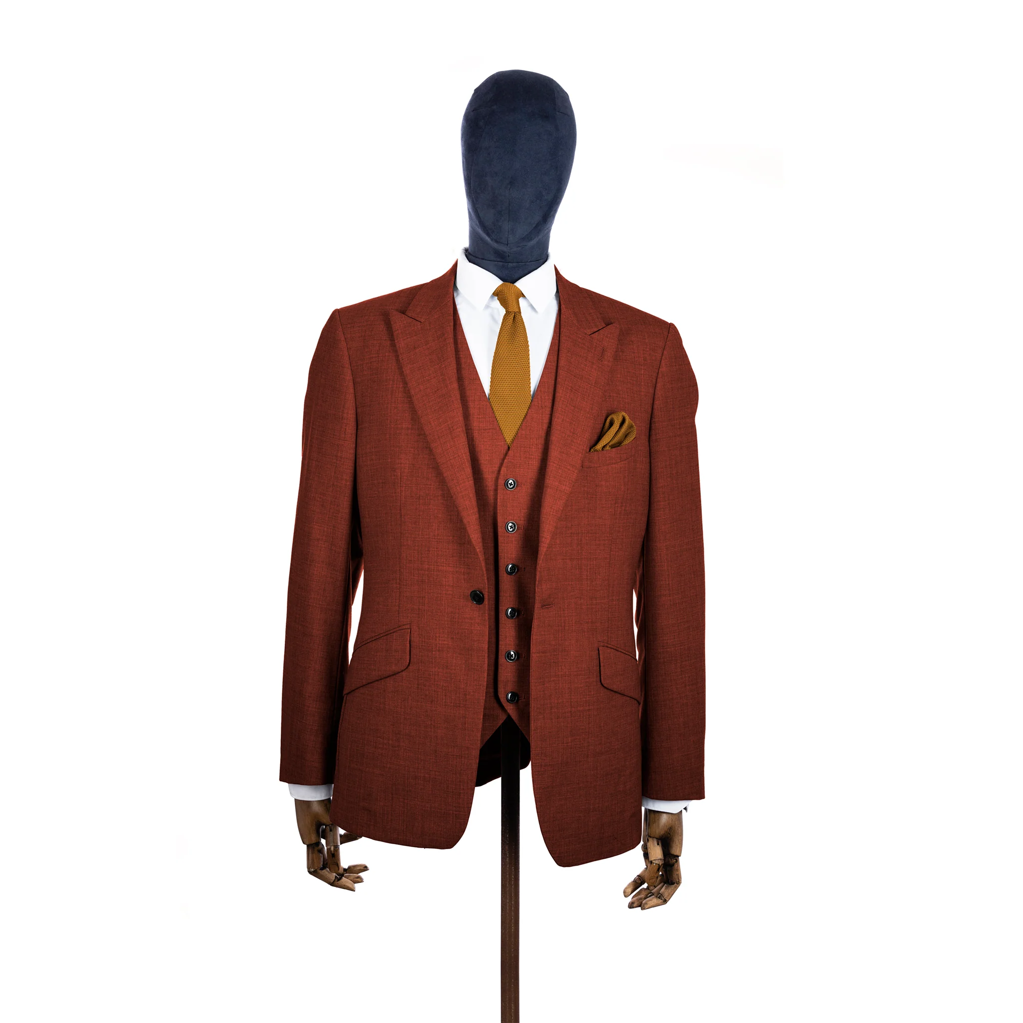 Orange ember knitted tie and pocket square set - Image 6