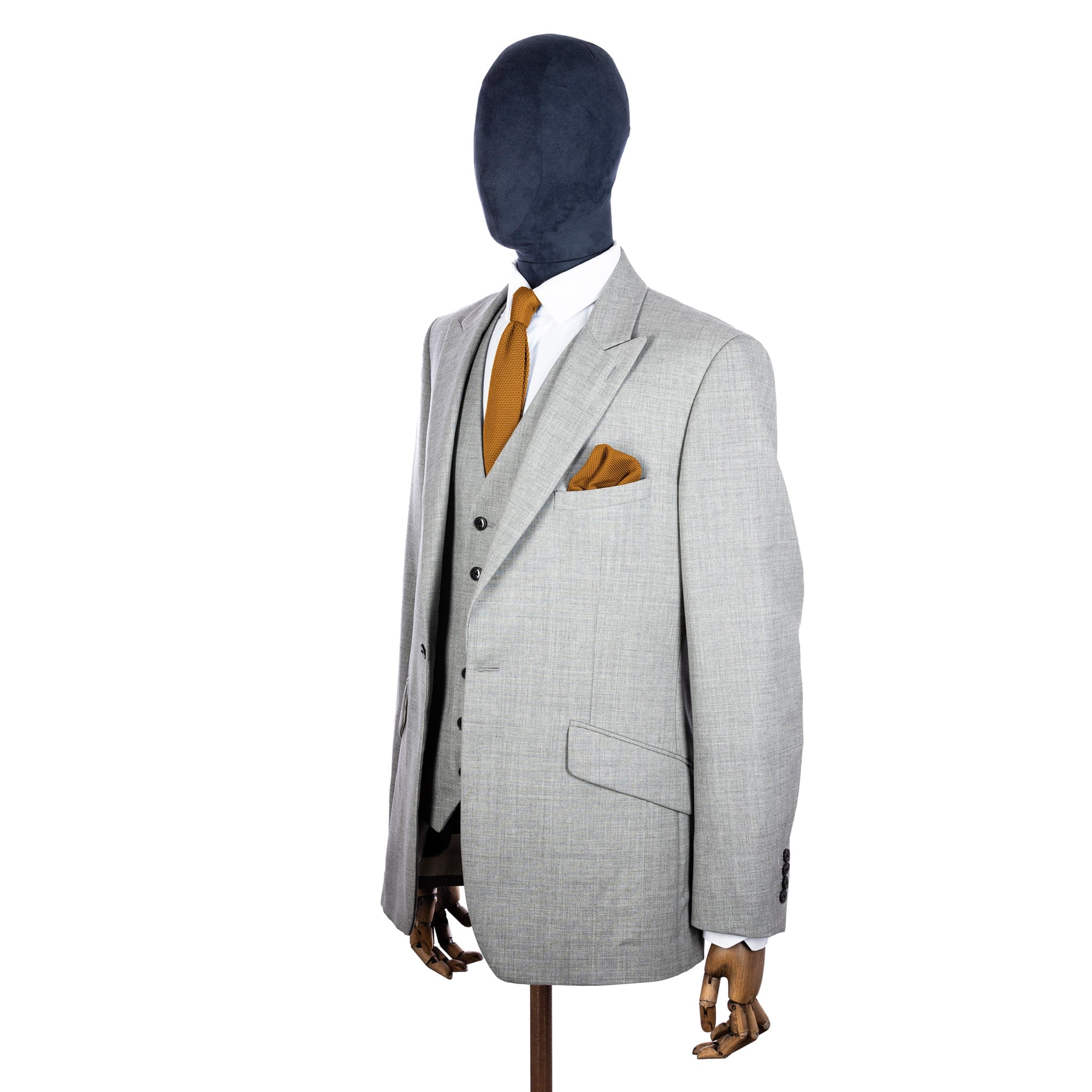 Orange ember knitted tie and pocket square set - Image 8