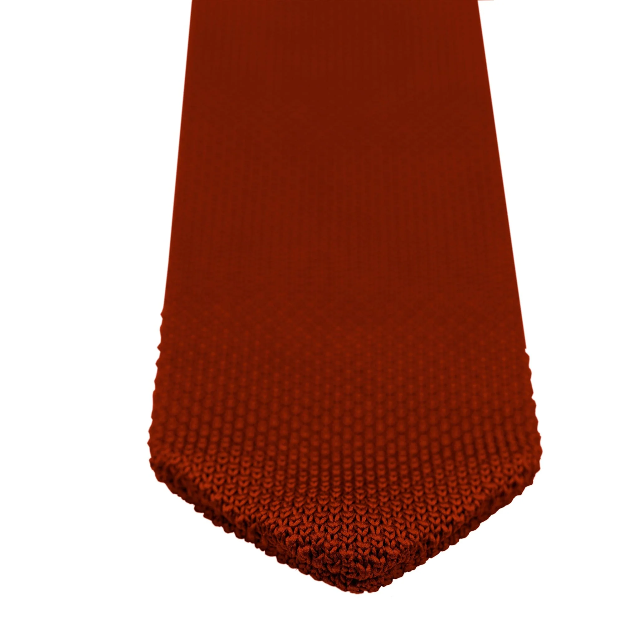 Terracotta knitted tie and pocket square set - Image 12